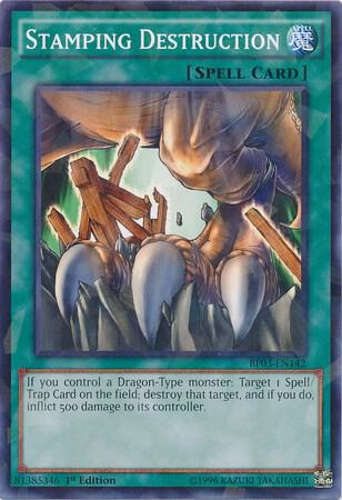 Stamping Destruction (Shatterfoil) BP03-EN142 card from Battle Pack 3: Monster League