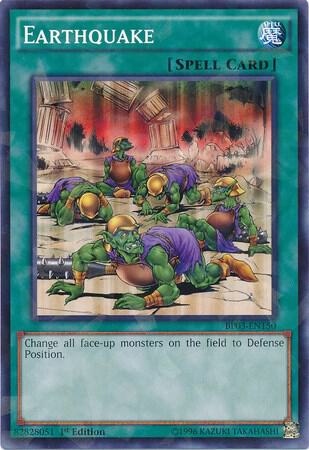 Earthquake (Shatterfoil) BP03-EN150 card from Battle Pack 3: Monster League
