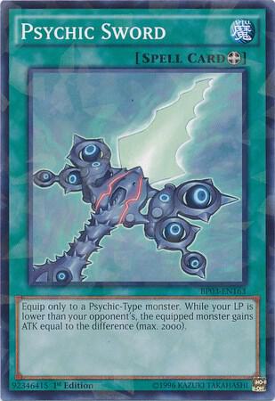 Psychic Sword (Shatterfoil) BP03-EN163 card from Battle Pack 3: Monster League