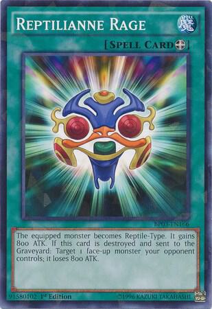 Reptilianne Rage (Shatterfoil) BP03-EN166 card from Battle Pack 3: Monster League