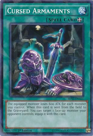 Cursed Armaments (Shatterfoil) BP03-EN169 card from Battle Pack 3: Monster League