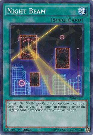 Night Beam (Shatterfoil) BP03-EN176 card from Battle Pack 3: Monster League