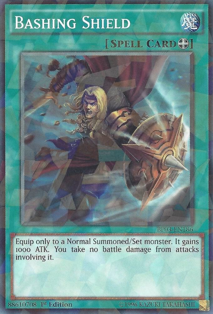 Bashing Shield (Shatterfoil) BP03-EN186 card from Battle Pack 3: Monster League