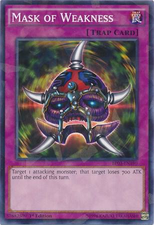 Mask of Weakness (Shatterfoil) BP03-EN190 card from Battle Pack 3: Monster League