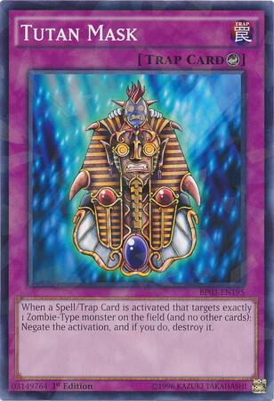 Tutan Mask (Shatterfoil) BP03-EN195 card from Battle Pack 3: Monster League