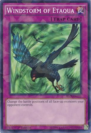 Windstorm of Etaqua (Shatterfoil) BP03-EN196 card from Battle Pack 3: Monster League