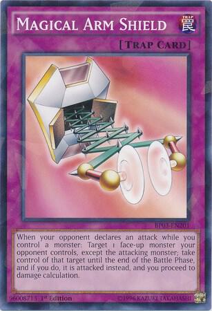 Magical Arm Shield (Shatterfoil) BP03-EN201 card from Battle Pack 3: Monster League