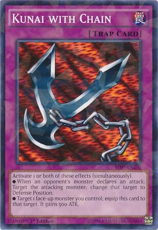 Kunai with Chain (Shatterfoil) BP03-EN210 card from Battle Pack 3: Monster League