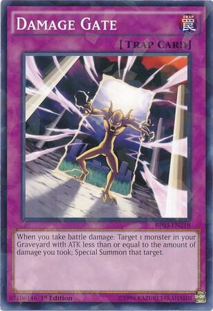 Damage Gate (Shatterfoil) BP03-EN218 card from Battle Pack 3: Monster League