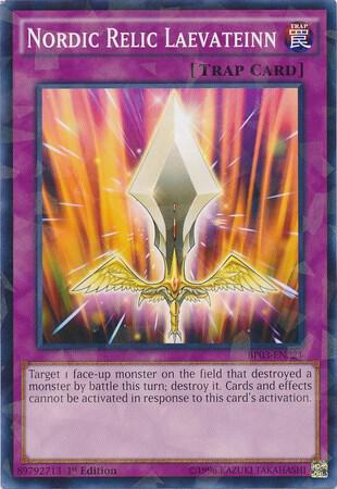 Nordic Relic Laevateinn (Shatterfoil) BP03-EN221 card from Battle Pack 3: Monster League
