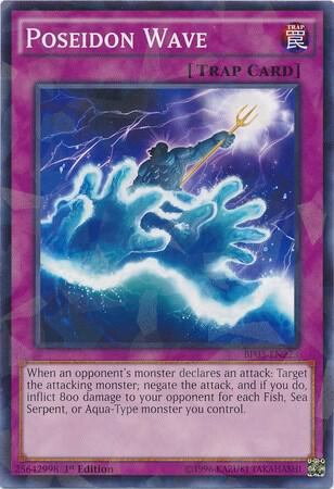 Poseidon Wave (Shatterfoil) BP03-EN223 card from Battle Pack 3: Monster League
