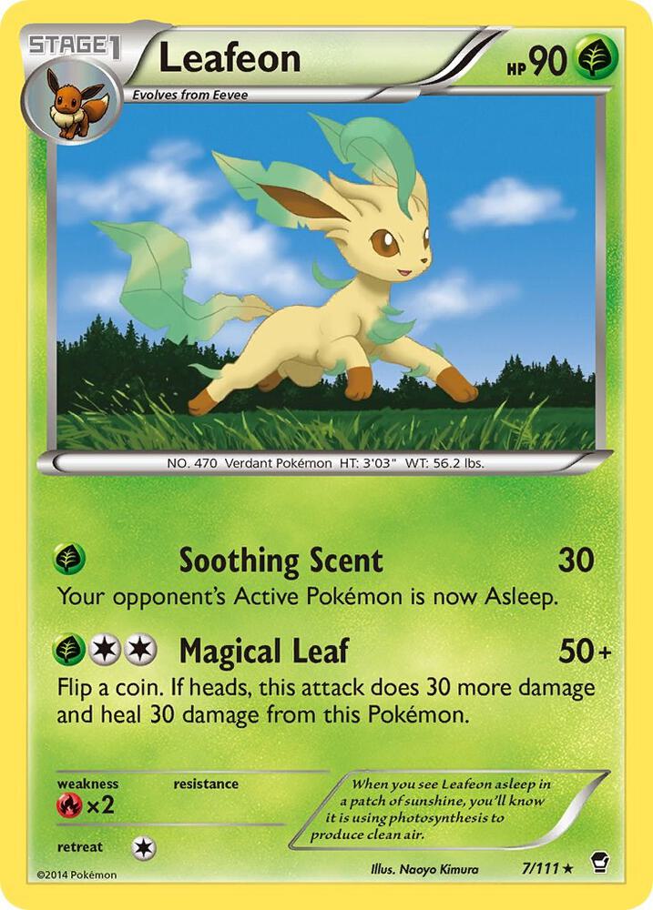 Leafeon 7/111 card from XY - Furious Fists