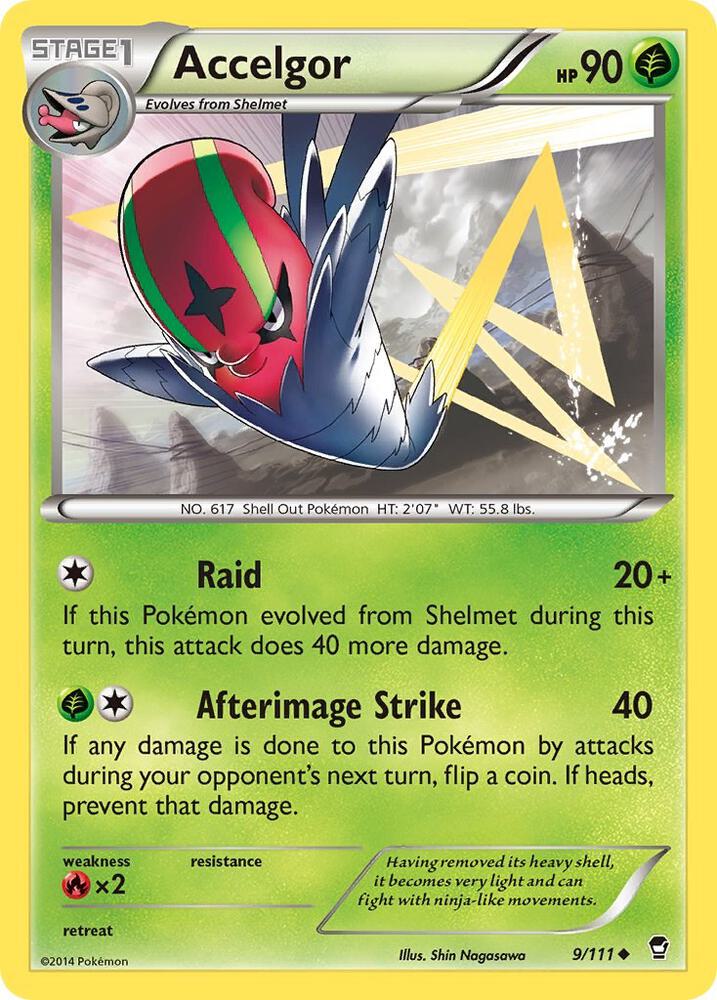 Accelgor 9/111 card from XY - Furious Fists