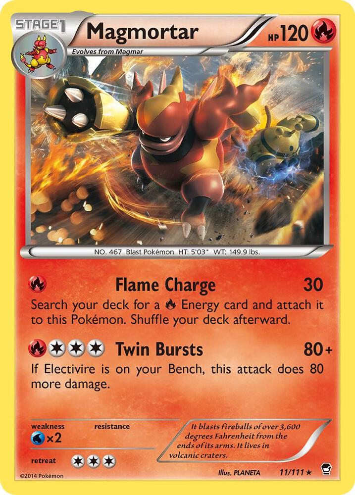 Magmortar 11/111 card from XY - Furious Fists