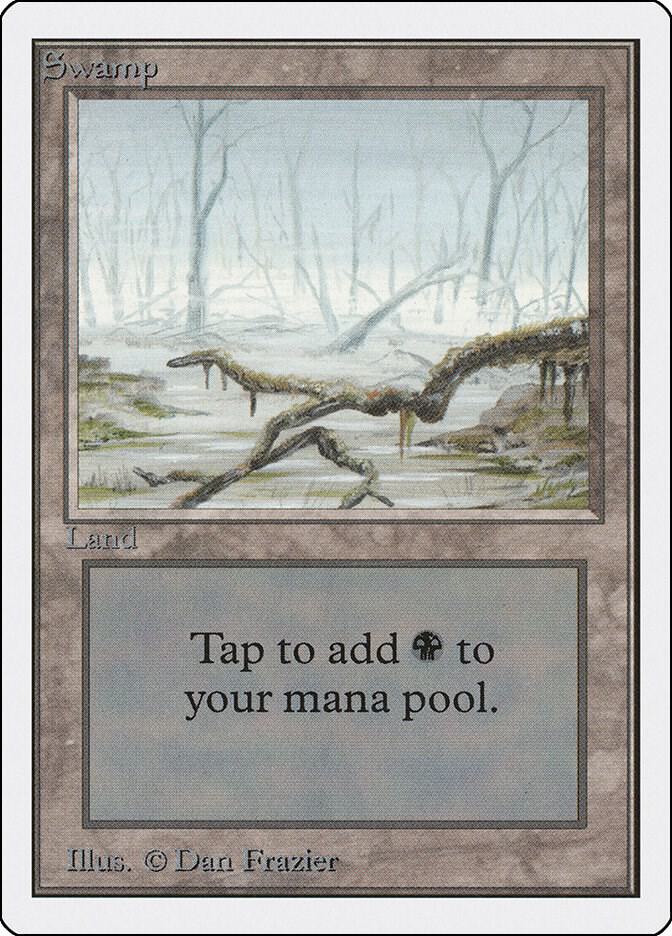 Swamp (A) card from Unlimited Edition