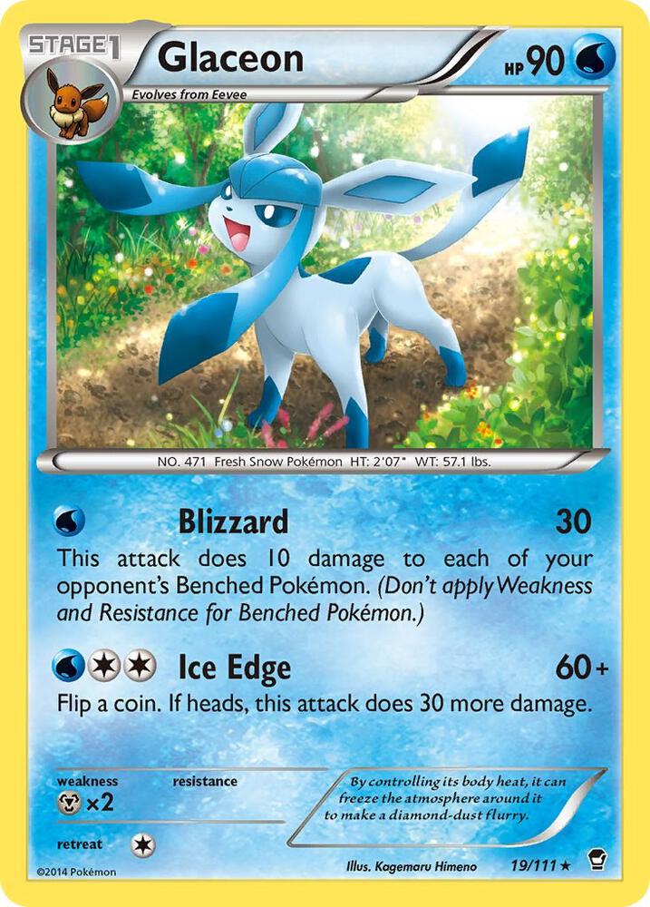 Glaceon 19/111 card from XY - Furious Fists