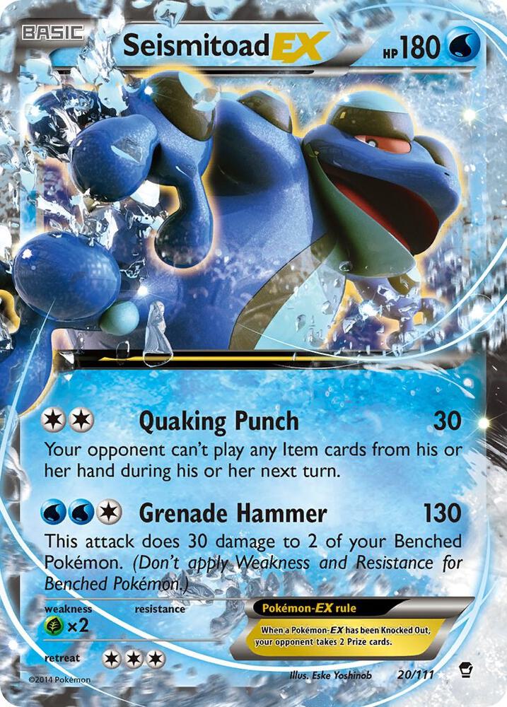 Seismitoad EX 20/111 card from XY - Furious Fists