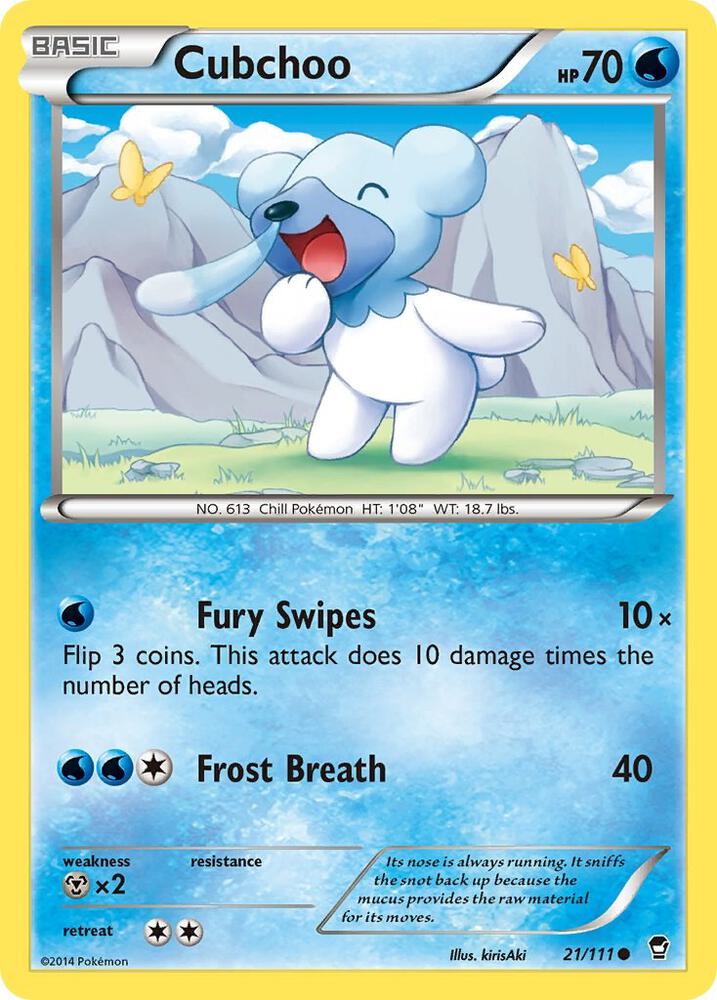 Cubchoo 21/111 card from XY - Furious Fists