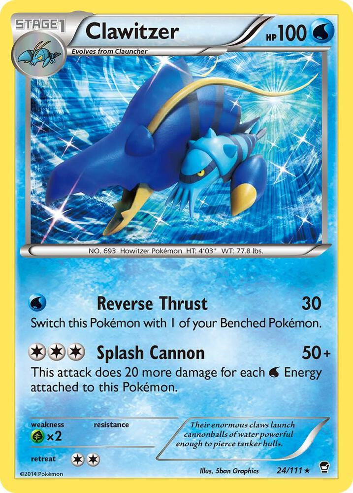 Clawitzer 24/111 card from XY - Furious Fists
