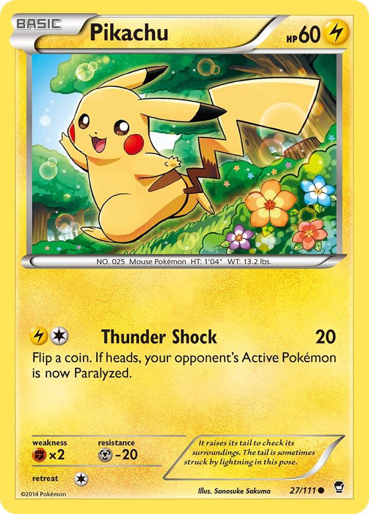 Pikachu 27/111 card from XY - Furious Fists