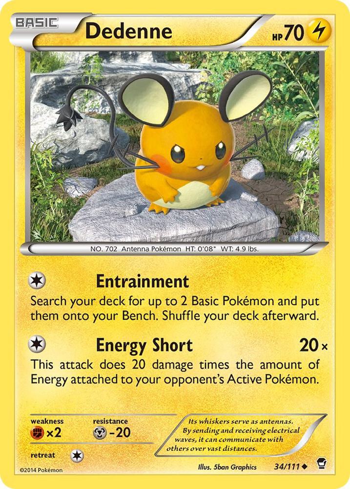 Dedenne 34/111 card from XY - Furious Fists