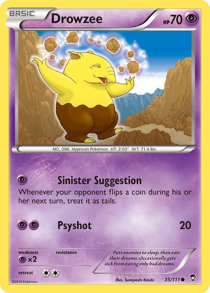 Drowzee 35/111 card from XY - Furious Fists