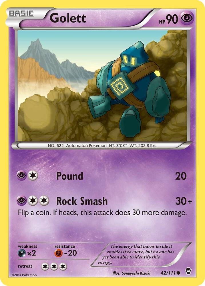 Golett 42/111 card from XY - Furious Fists