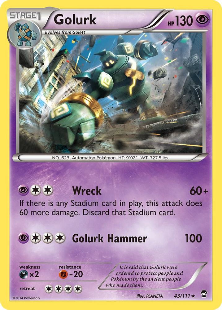 Golurk 43/111 card from XY - Furious Fists