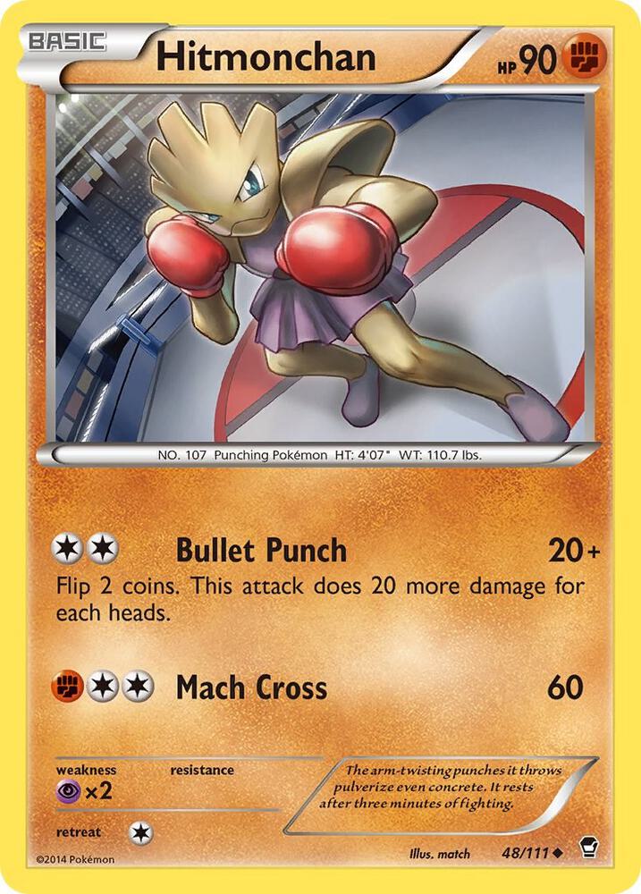 Hitmonchan 48/111 card from XY - Furious Fists
