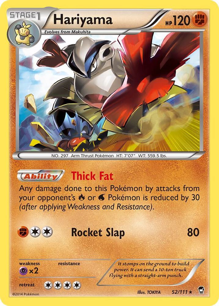 Hariyama 52/111 card from XY - Furious Fists