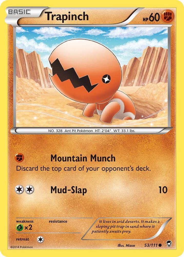 Trapinch 53/111 card from XY - Furious Fists