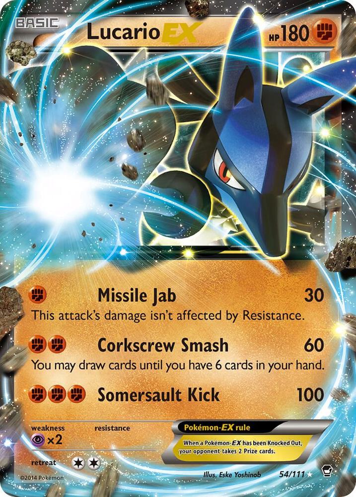 Lucario EX 54/111 card from XY - Furious Fists
