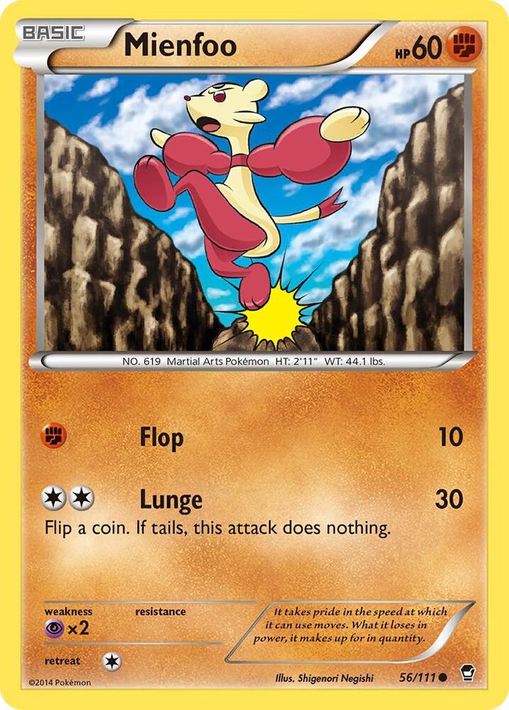 Mienfoo 56/111 card from XY - Furious Fists