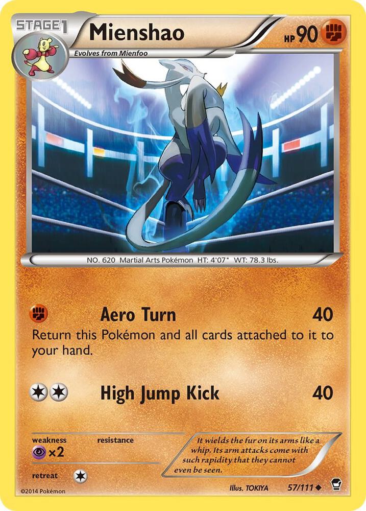 Mienshao 57/111 card from XY - Furious Fists