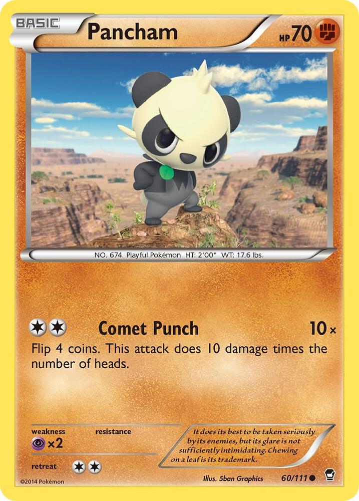 Pancham (60) 60/111 card from XY - Furious Fists