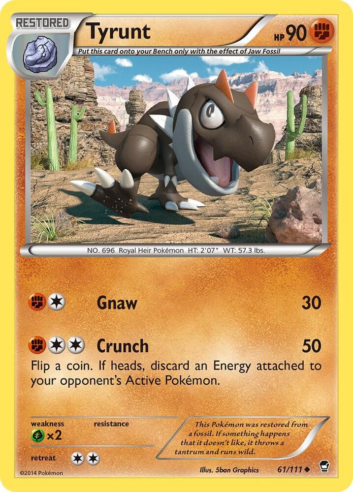 Tyrunt 61/111 card from XY - Furious Fists