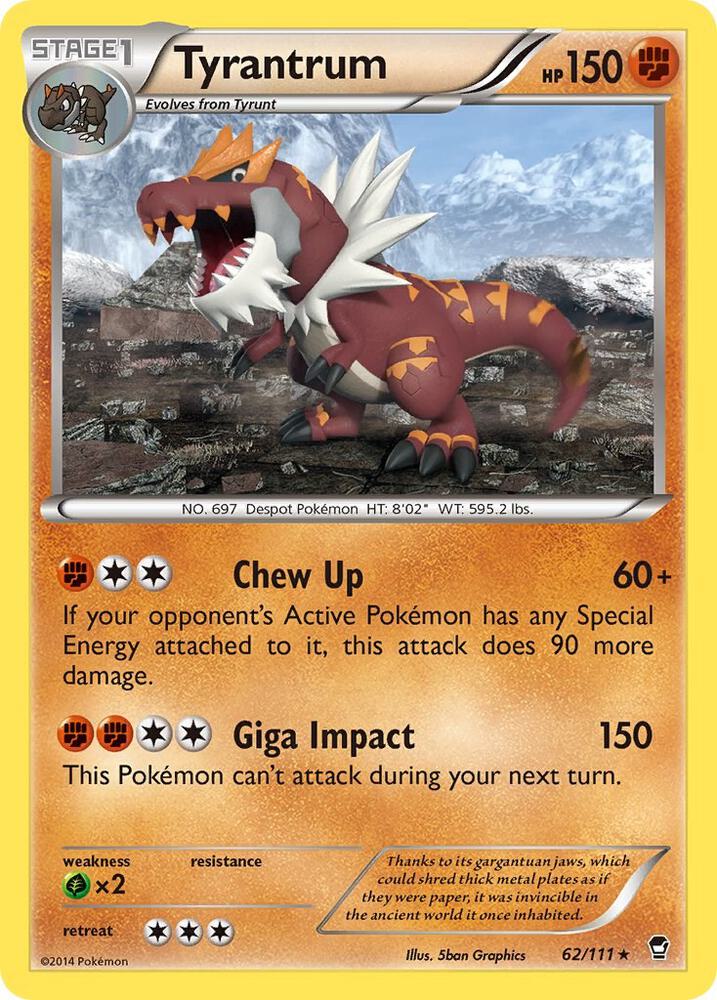 Tyrantrum 62/111 card from XY - Furious Fists