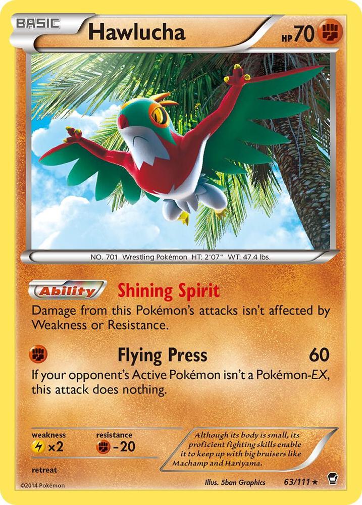Hawlucha 63/111 card from XY - Furious Fists