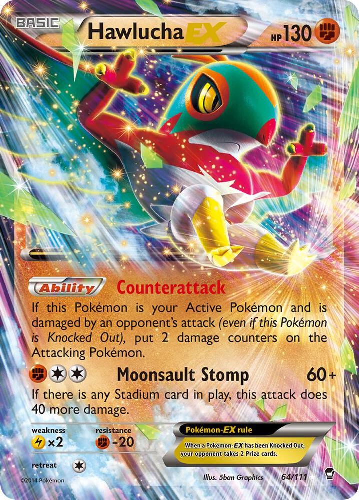 Hawlucha EX 64/111 card from XY - Furious Fists