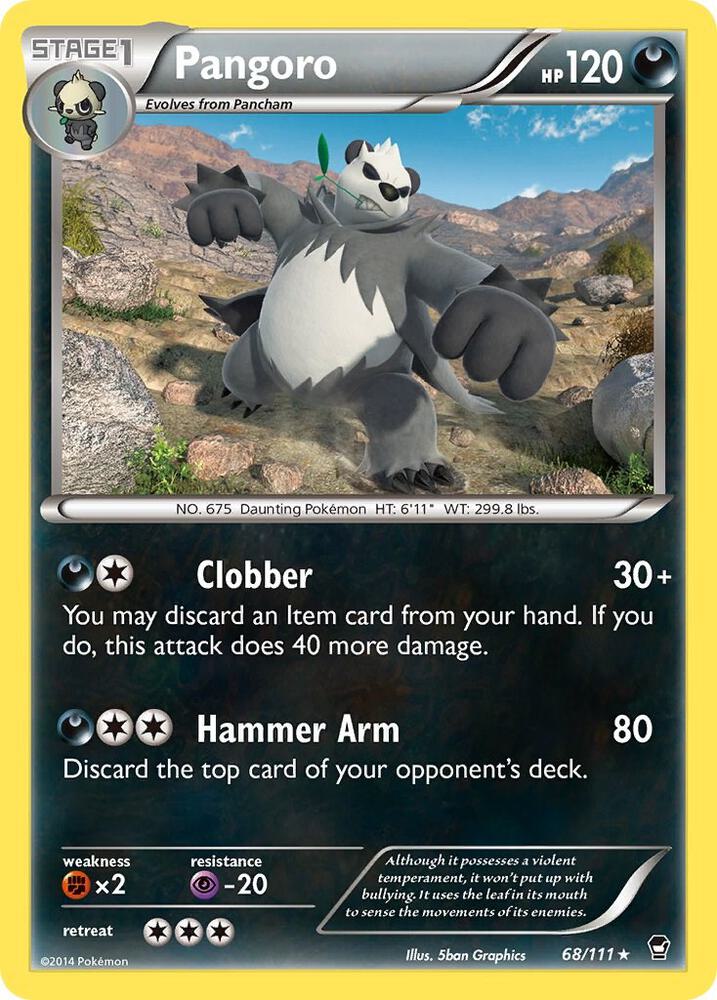 Pangoro 68/111 card from XY - Furious Fists