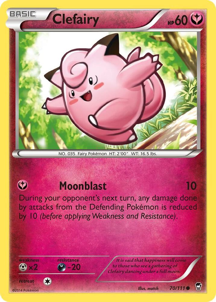 Clefairy (70) 70/111 card from XY - Furious Fists