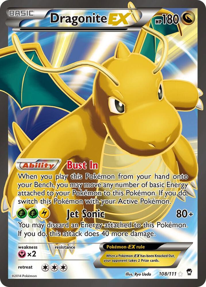 Dragonite EX (108 Full Art) 108/111 card from XY - Furious Fists