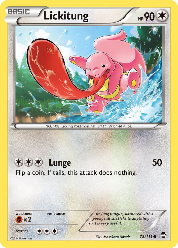 Lickitung 78/111 card from XY - Furious Fists