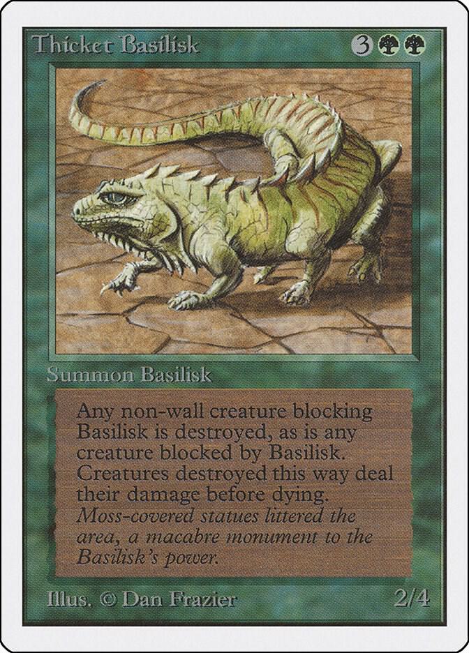 Thicket Basilisk card from Unlimited Edition