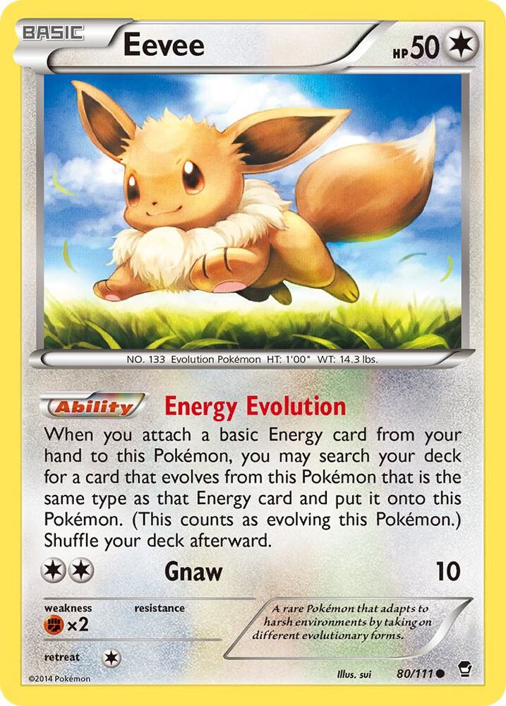 Eevee 80/111 card from XY - Furious Fists
