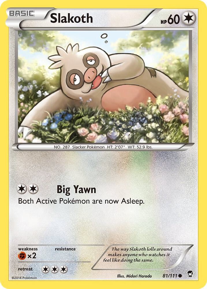 Slakoth 81/111 card from XY - Furious Fists