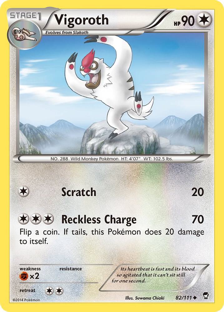Vigoroth 82/111 card from XY - Furious Fists