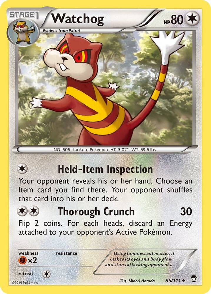 Watchog 85/111 card from XY - Furious Fists