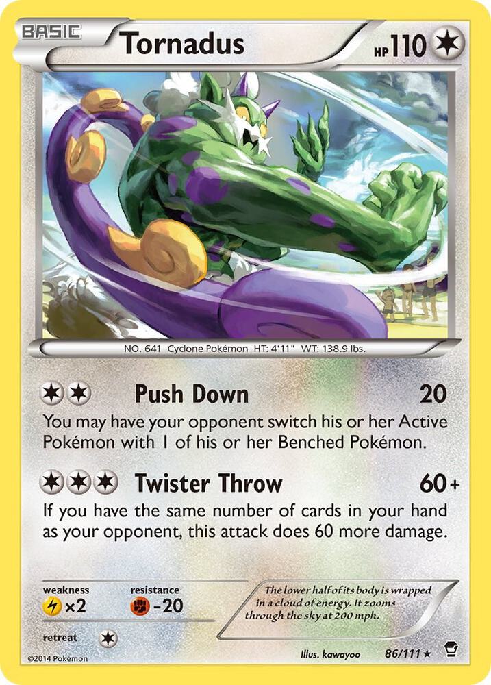 Tornadus 86/111 card from XY - Furious Fists