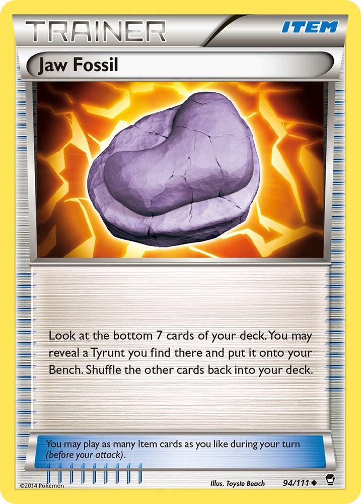 Jaw Fossil 94/111 card from XY - Furious Fists